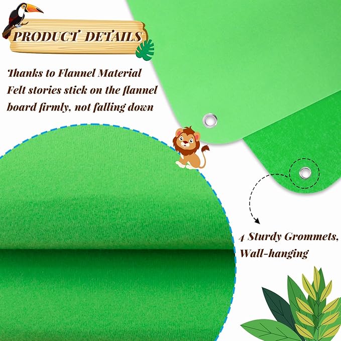 Craftstory 3.5 Feet Flannel-Board for Toddlers Preschool as Kids Felt Stories Activities Play Kits Wall-Hanging Birthday Gifts (Green)