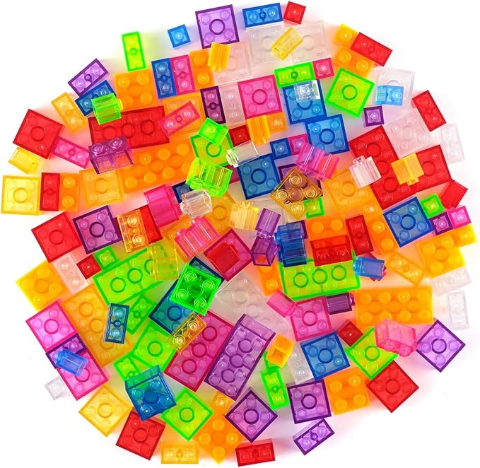 Strictly Briks Compatible with Lego Toy Building Block, Building Creative Play Set for Ages 3 and Up, Compatible with All Major Brick Brands, Clear Colors, 4 Different Shapes and Sizes, 156 Pieces