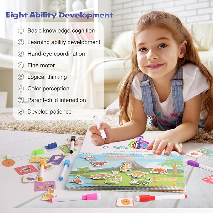 Busy Book Preschool Learning Activities Latest 30 Themed - Workbooks Activity Binders Travel Toys for Toddlers, Autism Learning Materials and Tracing Coloring Books Montessori Toys for Age 3 +