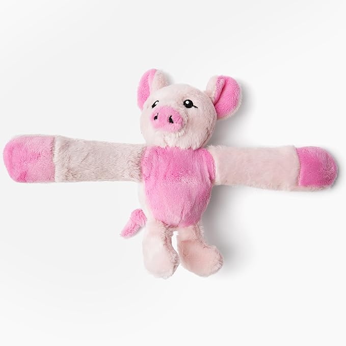 Hug Babies Cute Mini Plush Stuffed Animal Bracelet for Kids | Soft & Cuddly Portable Comfort Adorable On-The-Go Companion for Travel School & Adventures Ages 2+ (Harper The Pig)