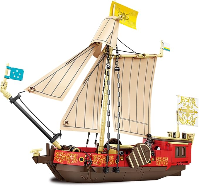 KAZI Boat Building Kit for Adults Kids,Sailing Adventure Toy Boat Building Blocks Set,Yacht Model Home Decor,Fun Toy Gift for 8 9 10 11 12 Plus Year Old Boys and Girls