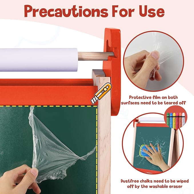 Joyooss Art Easel for Kids Easel for Toddlers, Adjustable Standing Wooden Toddler Easels Kids Magnetic Double Sided Whiteboard & Chalkboard, Art Easel for Kids Age 2-4 4-8 9-12 Toddler Art Easel Kid