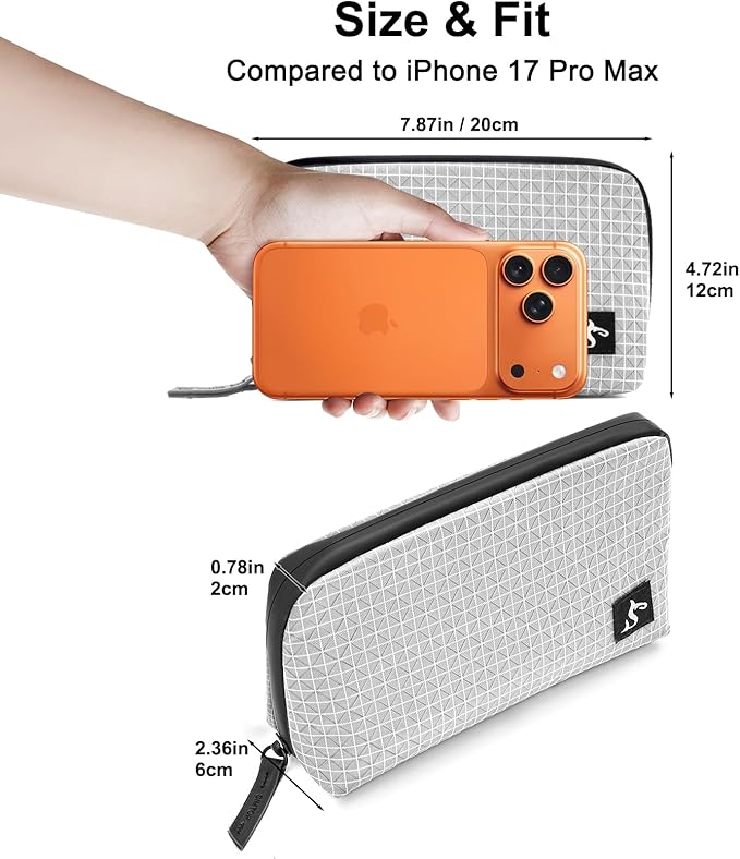 SIMTOP Cord Organizer Travel Small Tech Bag Pouch Case for Cords, Charger, Hard Drive, Power Bank – Water-Resistant Electronics Organizer, Small Portable Gadget Case for Travel