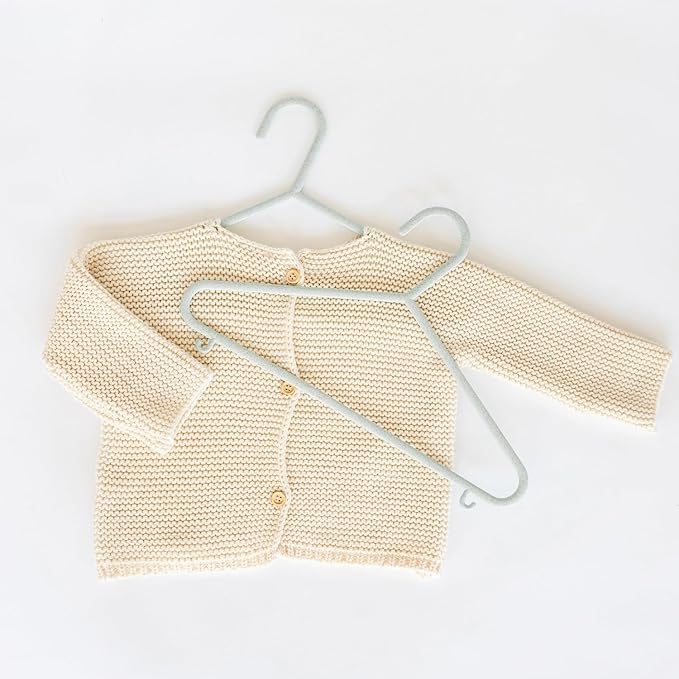 3 Sprouts Wheat Straw Plastic Hangers - 30-Pack Eco-Conscious Toddler Hangers for Child & Baby Clothes, Coats - Kid Closet Hangers Ideal for Small Girls, Boys, Children & - Speckled Green