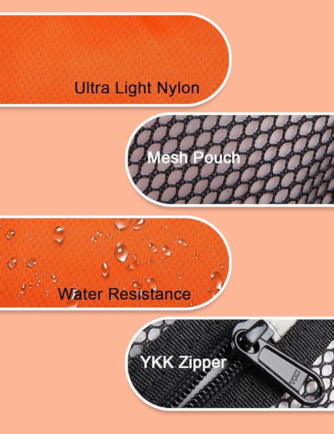 GOX Small Travel Toiletry Bag, Dopp Kit Case For Men, Multifunction Organizer Pouch (Orange/Grey)