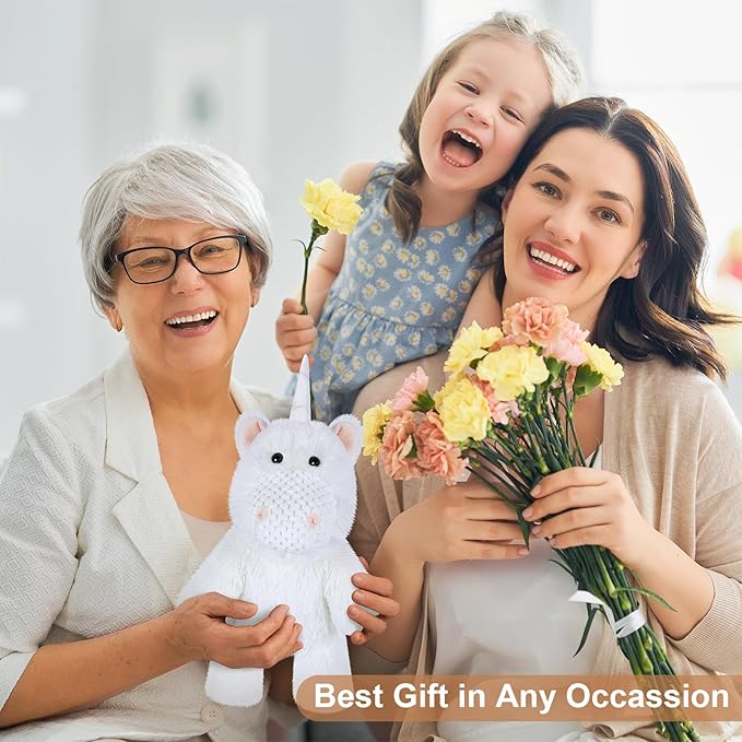 Coolable Warmable Unicorn Stuffed Animal, Microwavable Stuffed Animals Heating Pad for Soothing & Relaxation, Lavender Plushies for Stress Relief, Stuffed Unicorn Gifts for Girls