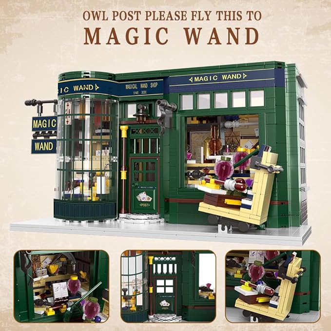 Post Shop Building Block Set,Handmade Mini Modern Model House for Lover Friend Gift Building Block Model for Kids Adults Boys Girls Age 8+，1420pcs