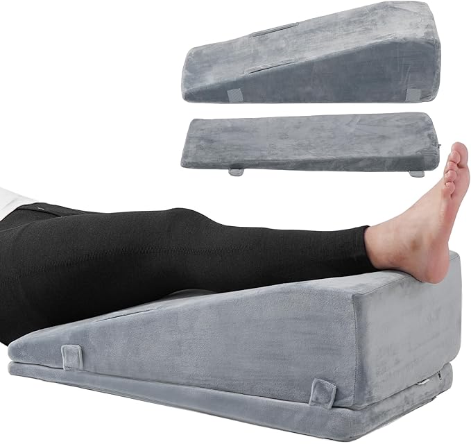 Ganondorf Leg Elevation Pillow, Premium Foam Leg Support Adjustable Wedge Pillow Relieves Joint Pain After Surgery Ergonomic Curve for Leg Support Promote Blood Circulation Single Leg