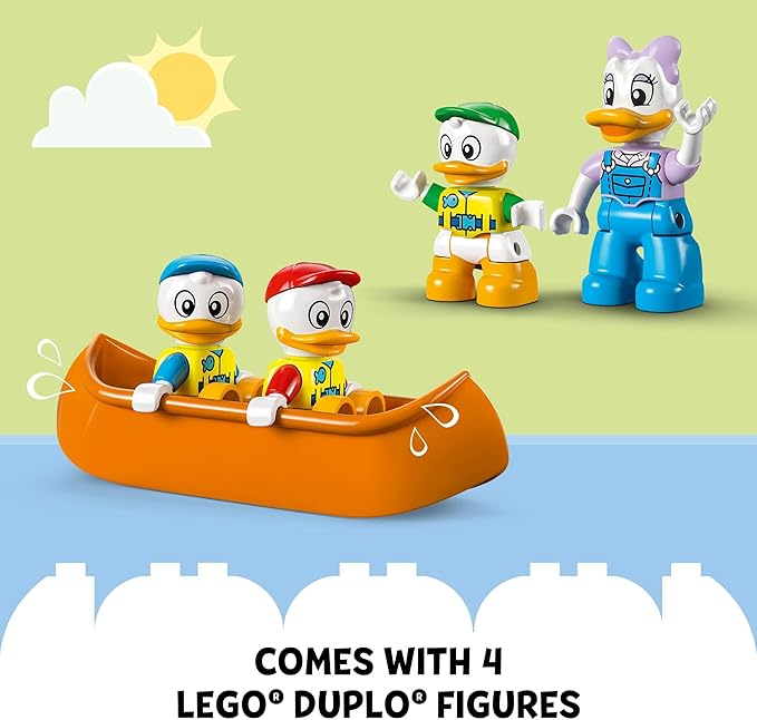 LEGO DUPLO Disney Mickey and Friends Camping Adventure 10997 Toddler Building Toy Set, Features 4 DUPLO Toy Figures: Daisy Duck, Huey, Dewey and Louie to Inspire Creative Role Play