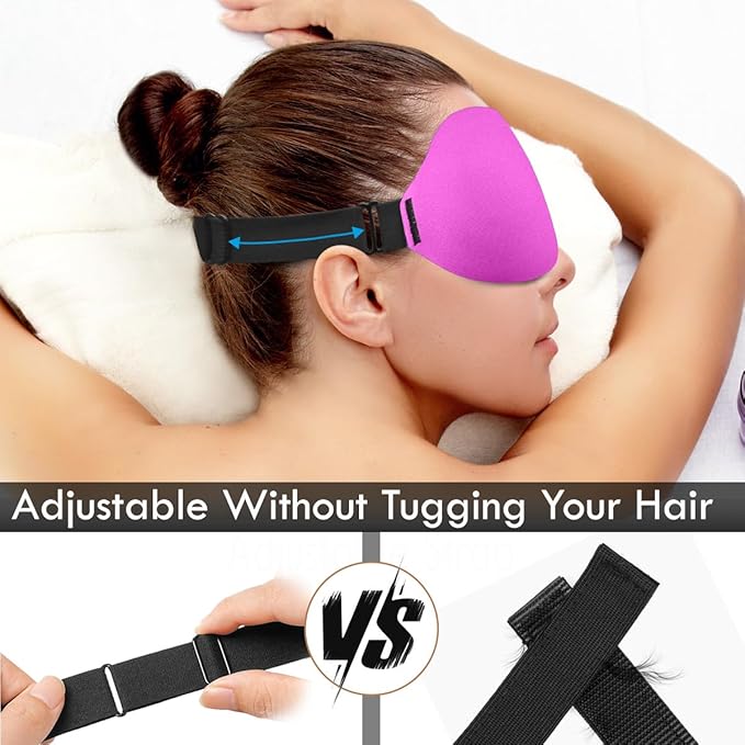 DTS Sleep Masks for Side Sleepers Men Women Zero Eye Pressure 3D Cups Complete Light Blocking Night Blindfold with Adjustable Strap Shade Cover Sleeping Mask for Travel Nap Work Home (Pink)