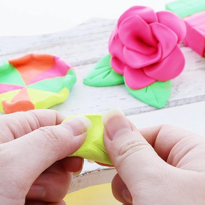 BAZIC Modeling Clay Neon Color 1 LB, Modeling Dough Non Toxic Gift for Artist Kids, Bulk for Classroom, 1-Pack