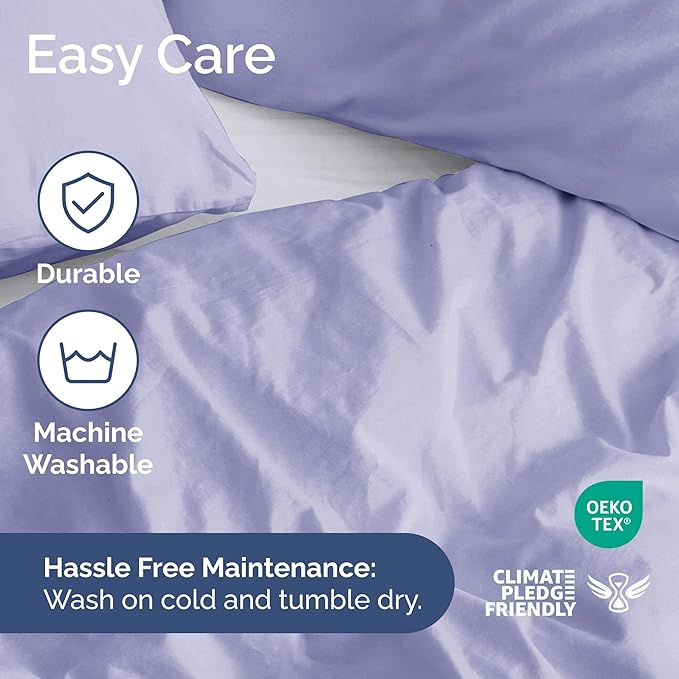 CGK Unlimited Duvet Cover Twin/Twin XL Size Set - Extra Soft Duvet Cover 68 x 90 with 1 Pillow Sham - Hotel Quality, Fade Free w/Zipper Closures & Ties - Bedding and Bed Linens Set (Lavender)