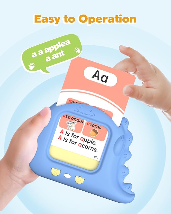 Phonics Talking Flash Cards for Toddlers 2-8, Digraphs CVC Blends Long Vowel Sounds Spelling Reading, Autism Toys, Montessori Toys with 252 Words, Preschool Kindergarten Language Learning Toys