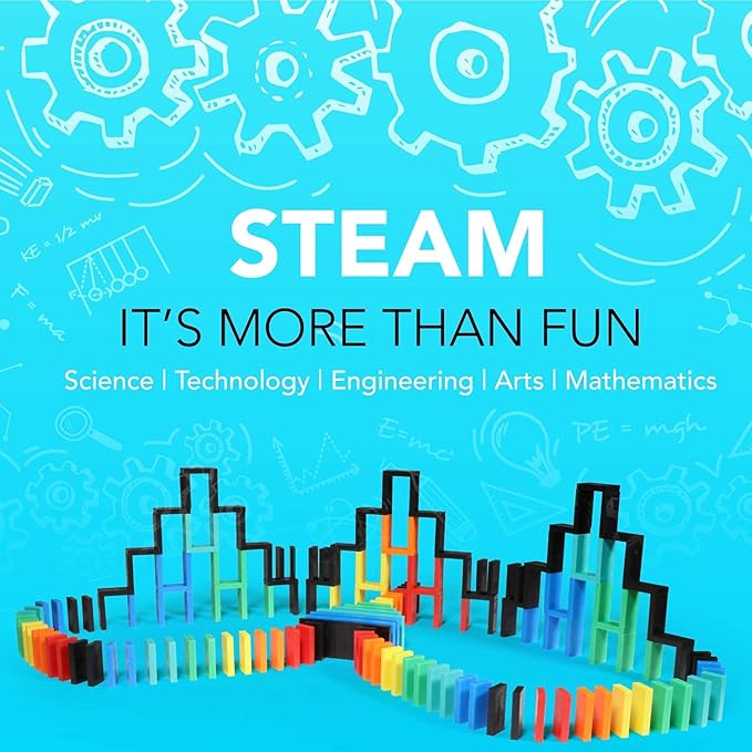 Bulk Dominoes Pro-Domino Kit | Dominoes Set, STEM STEAM Small Toys, Family Games for Kids, Kids Toys and Games, Building, Toppling, Chain Reaction Sets (Expert)