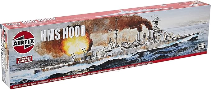 Airfix HMS Hood 1:600 Vintage Classics Military Naval Ship Plastic Model Kit A04202V Small