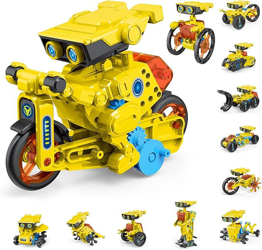 AESGOGO 12-in-1 Electric Robot Kit, STEM Projects Toys for Kids Age 8-12 Birthday Gifts, DIY Building Science Experiment Kit Battery Powered Education for Boys Girls Aged 8 9 10 11 12 13 14 Year Old