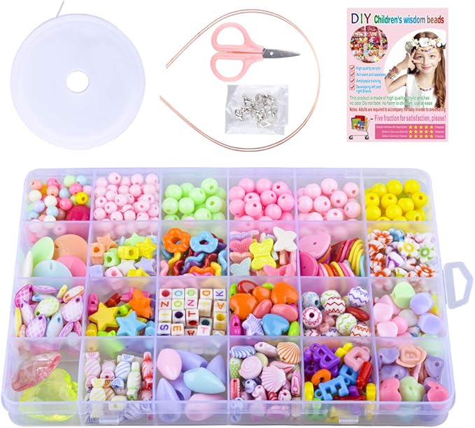 Bracelet Making Kit for Girls 4-6-7-12: Gift for 6 7 8 9 Year Old Girls Charm Jewelry Making Kit for Girls 4-6-10 Year Old, Loom Bracelet Kit Girl Necklace Making Craft Beads Kits for Kids Ages 4-8