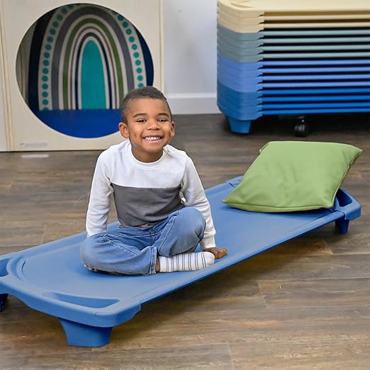 Children’s Factory AFB5730OB Space Line Single Cot, Standard, 55" Height, 22" Length, 5" Width, Blue