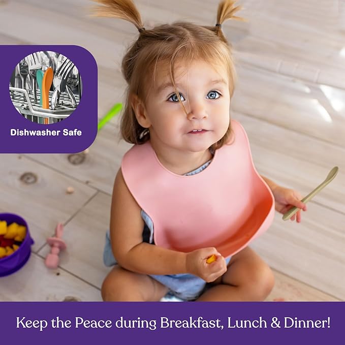 Baby Spoons First Stage Silicone Baby Spoon – Self Feeding Baby Utensils – Infant Spoons First Stage Baby Feeding Spoon - Soft & Gentle on Gums - BPA Free Silicone Baby Spoons Set (Pastel3)