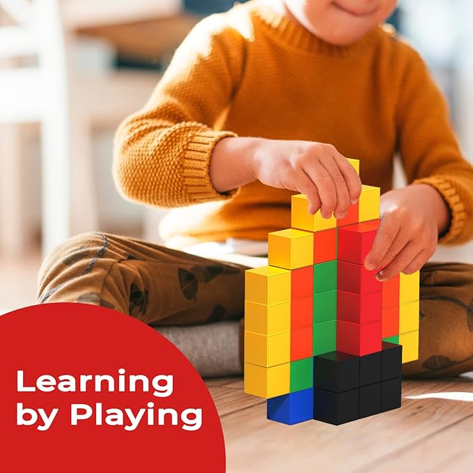 Magnetic Blocks for Kids Ages 4-8, 56 Magnetic Building Cubes & 54 Educational Stickers, STEM Magnet Cube Toy for Boys & Girls. Magnetic Cubes for Learning & Creative Play - Birthday