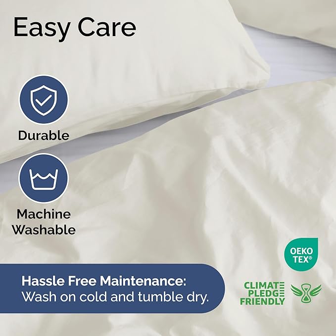 Duvet Cover King Size Set - Extra Soft King Size Duvet Cover 104 x 90 with 2 Pillow Shams - Hotel Luxury, Easy Care and Fade Free with Zipper Closures & Ties - Comfy, Breathable Bedding Set (Ivory)