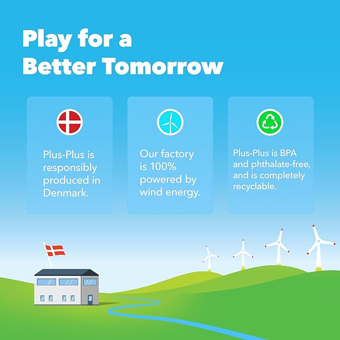 PLUS PLUS 240 Piece Interlocking Building Blocks for Kids, Open Ended Connecting Toys, STEM Bin Mini Manipulatives - Glow Mix Play Tube & Baseplate