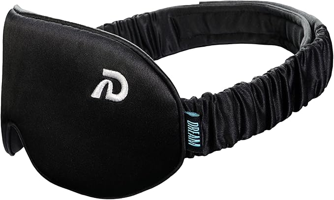 Dream Recovery The Luxe Mask - 3D Performance Silk Sleep Mask for Side Sleepers - 100% Light Blocking, Adjustable Eye Cover for Sleeping