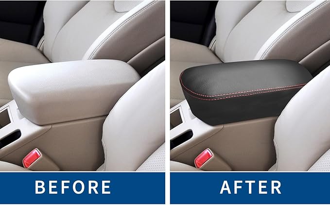SUNBREATH Compatible with Center Console Armrest Cover for Toyota RAV4 2006 2007 2008 2009 2010 2011 2012 2013 Leather Arm Rest Storage Box Lids Cushion Protector Pad