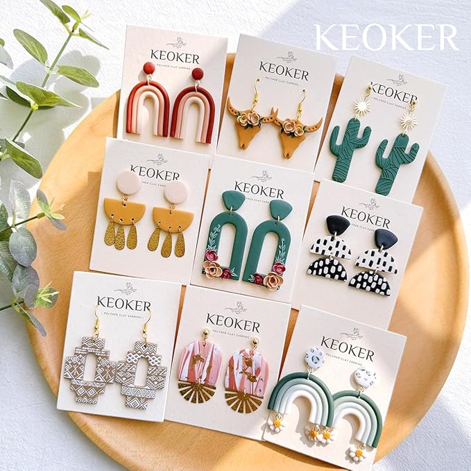 Keoker Polymer Clay Jewelry Making Kit, 103 PCS Clay Earring Making Kit for Teens and Adults, Fashion Designer Kits, Polymer Clay Earrings Kit Crafts, Great Gifts