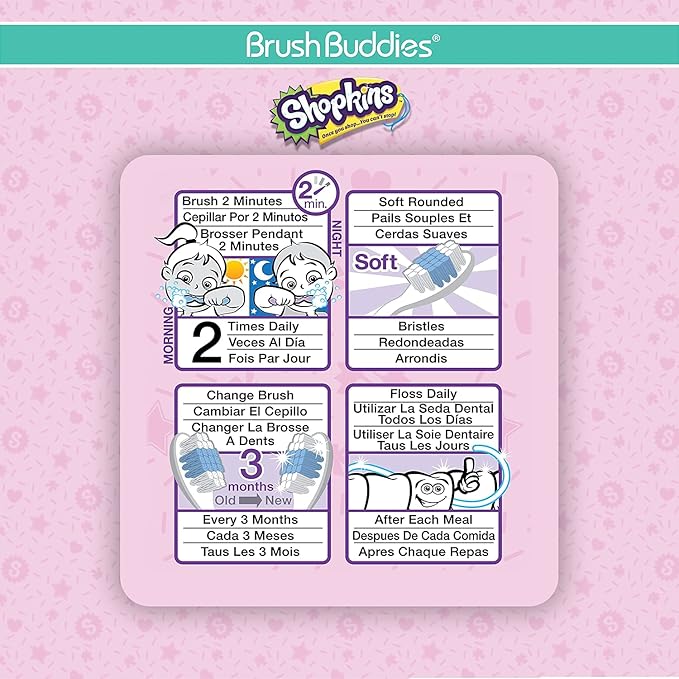Brush Buddies 2 Piece Shopkins Toothbrush