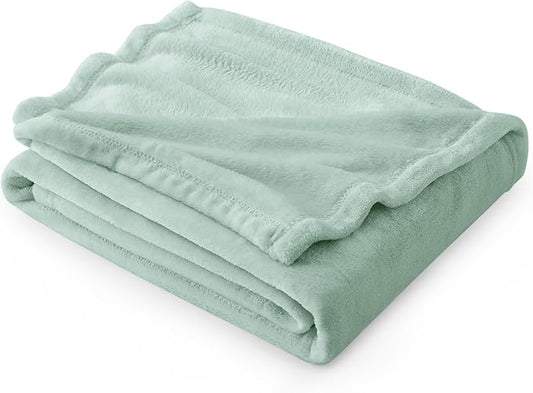 Bedsure GentleSoft Sage Green Fleece Throw Blanket - 300GSM Soft Lightweight Plush Cozy Blankets for Bed, Sofa, Couch, Travel, Camping