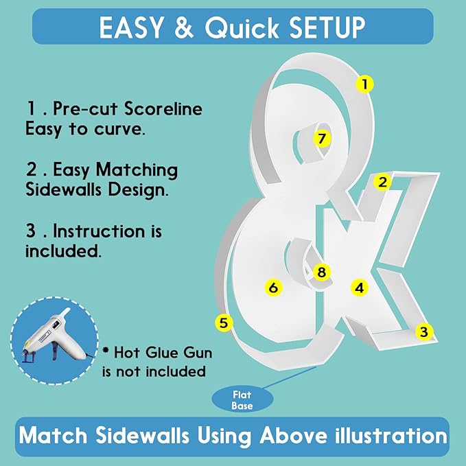 3FT Tall Mosaic Balloon Frame Letters Big Marquee Light Up Letters DIY Kit for Birthday Party Wedding Backdrop Decor Sign & Pre-Cut Foam Board