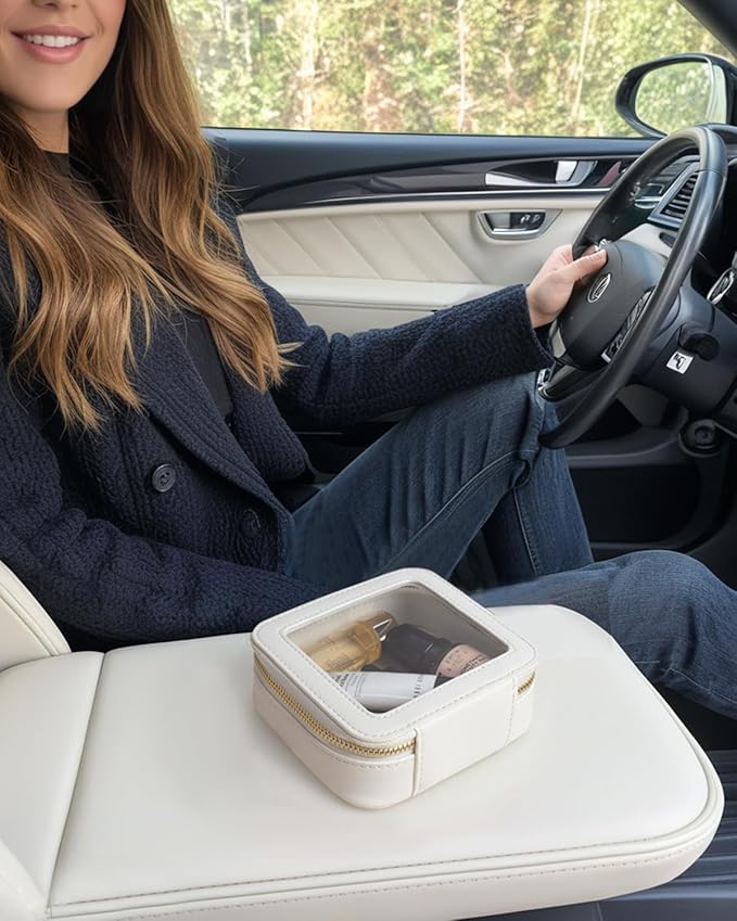 FFpaw Travel Clear Makeup Bag Set, TSA Approved Cosmetic Bag Case with Zipper Portable Makeup Pouch Toiletry Bag Women Traveling Cosmetic Organizer Storage Bag Car Organizer Car Essentials for Women