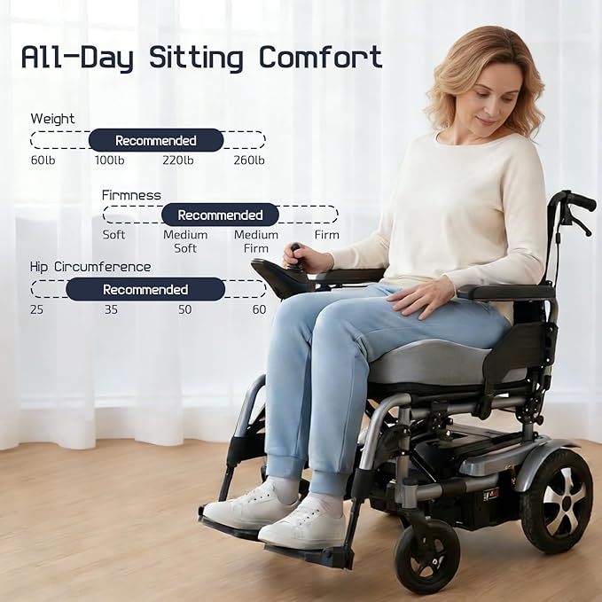 Memory Foam Bed Sore Cushions for Butt & Tailbone, Pressure Relief Cushion for Long Sitting, Donut Pillow for Tailbone, Perfect for Office, Bed, Car, Wheelchair Use (Light Gray)