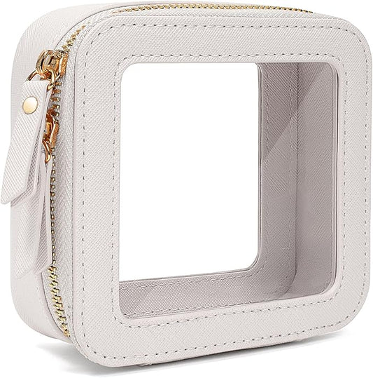 FFpaw Travel Clear Makeup Bag Set, TSA Approved Cosmetic Bag Case with Zipper Portable Makeup Pouch Toiletry Bag Women Traveling Cosmetic Organizer Storage Bag Car Organizer Car Essentials for Women