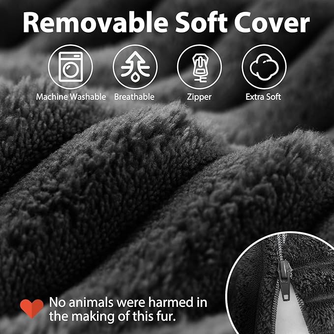 ENITYA 22" XL Ergonomic Bed Pillow for Sitting Up，Backrest Cushion for Reclining,Gaming,Resting,Watching TV,Recovery in Bed, Couch or Floor, Removable Cover, Black