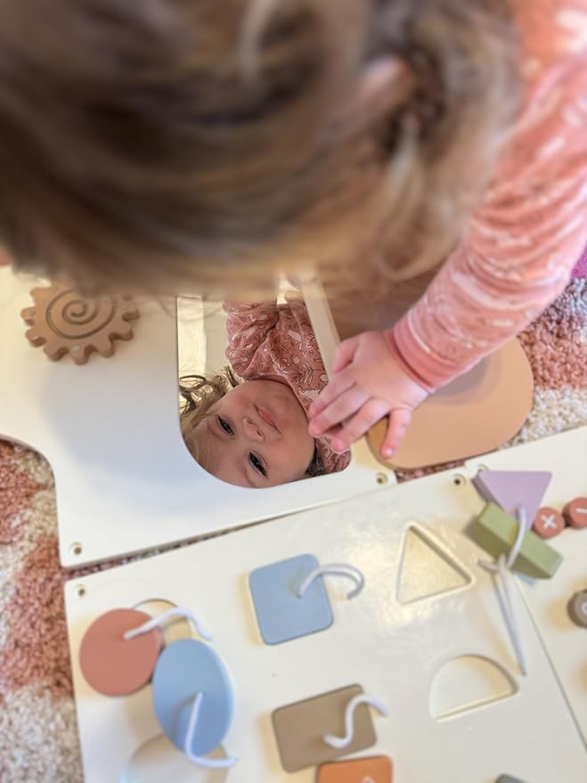 Beright Dog Activity Wall Busy Board Panels, Montessori Sensory Toys, Toddler Learning Activity Center, Perfect for Toddler Playroom & Children's Daycare, White