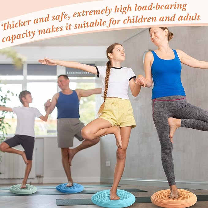 Libima 4 Pcs Wiggle Seat Inflated Wobble Cushion for Sensory Kid 13 Inches Balance Disc Flexible Seating for Classroom Sensory Pad for Chair Wiggle Cushion