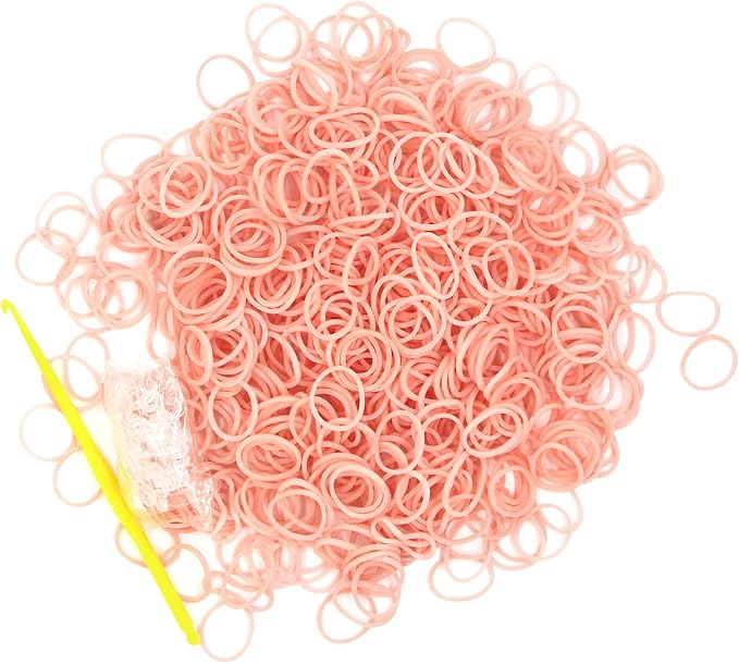 3000PCS Loom Rubber Bands Kit with 75 Clips,5 Hooks, Premium Bracelet Making Kit for Kids Weaving DIY Crafting Gift(Flesh)
