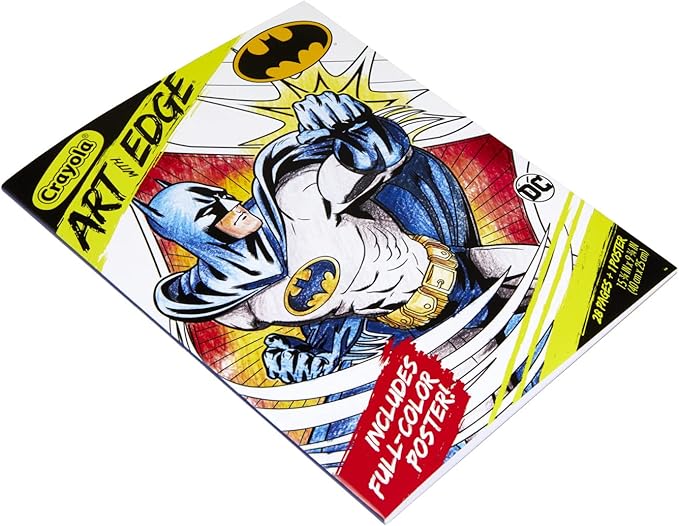 Crayola Art with Edge Batman Coloring Pages (28pgs), Includes 1 Batman Poster, Adult Coloring, Batman Collectable, Batman Gift