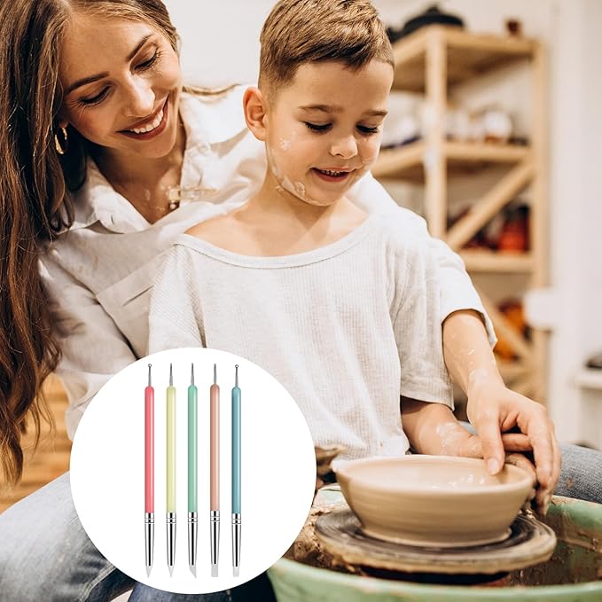 Aiyorse Clay Tools Kit, 40 PCS Polymer Clay Tools, Air Dry Clay Sculpting Tools, Pottery Tools Kit, for Kids, Adults, Pottery Craft, Dotting, Carving, Drawing, Molding, Modeling, Shaping