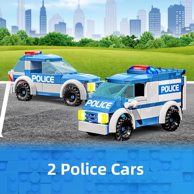 City Police Station Building Sets, 570pcs City Police Sets Toy Building Bricks Kit, Compatible with Lego，Gift for Boys 6-12