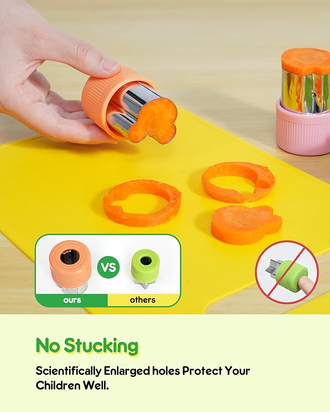 Kids Kitchen Knife Set, 11 Pcs BPA Free Montessori Kitchen Tools for Toddlers' Real Cooking, Include Kid Knives, Crinkle Cutter, Sandwich Cutters, Peeler, Cutting Board for Birthday