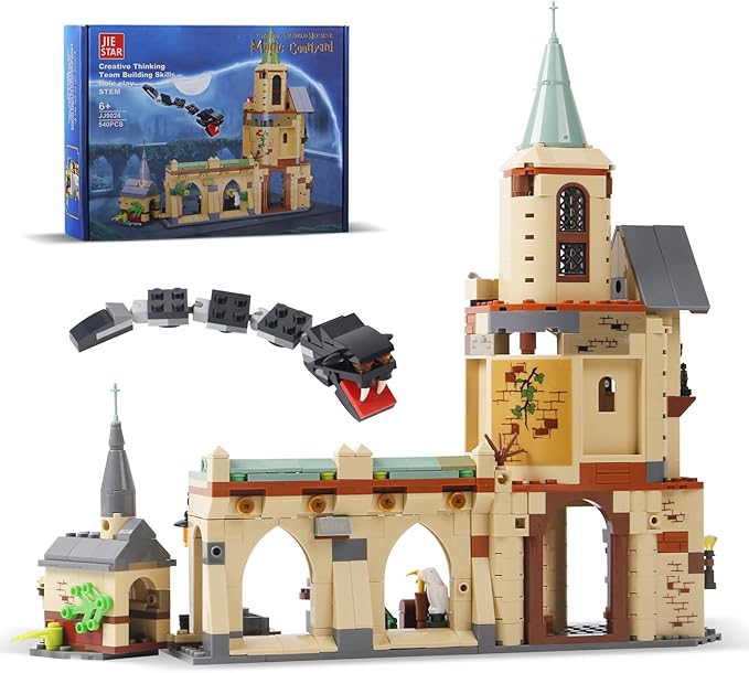 Hog Magic Castle with Harry Characteristics Building Blocks(Compatible with Normal Block Size),Fantasty Harry Toy for Adults,Recreate The Magic World Scenes of The Movie
