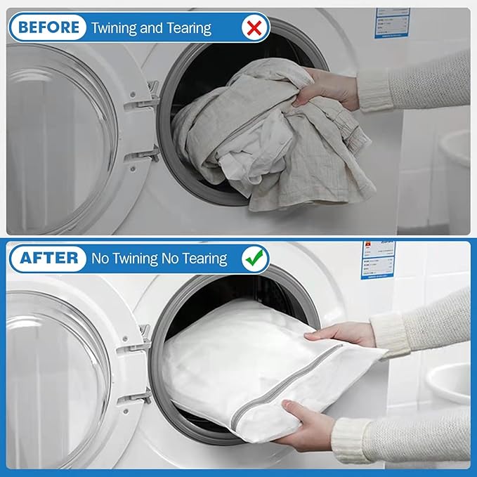 OKAKA 5Pcs Laundry Bags Mesh Wash Bags, Delicate Laundry Bags for Clothes, Hosiery, Underwear, Bed linen - 5 Size