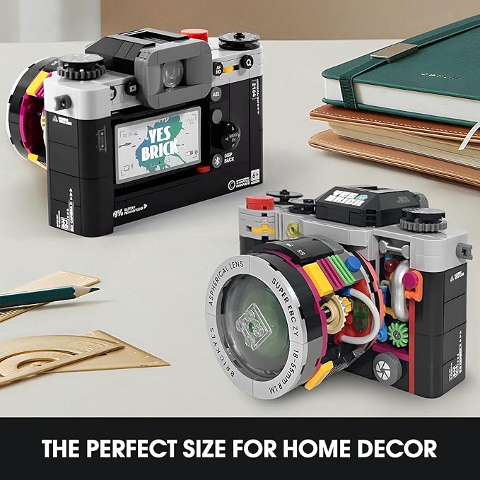 Retro Camera Mini Building Set for Adults, Black Classic Vintage Camera Model, Creative Gifts Toys for Boys Girls 8-12 (556 pcs)