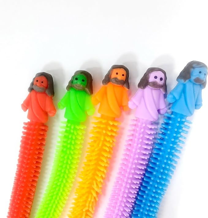 24 Pack Jesus Stretchy Strings Sensory Fidget Toys Pack Great for Kids Girls Boys Easter Basket Stuffers(Jesus)