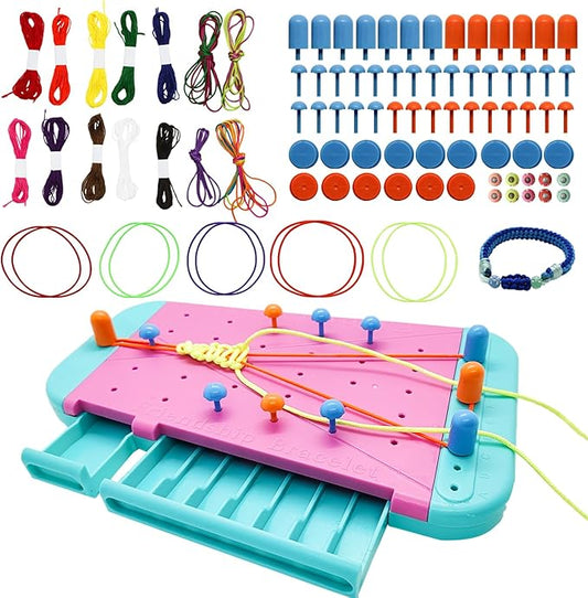 Happytime Friendship Bracelet Making Kit for Girls Birthday Gift Toy, Gir DIY Jewelry Making Kit Arts and Crafts for Kids, Fashion Fun Necklace Ring Bracelet Set