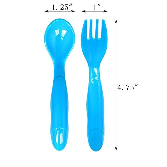 Youngever 36 Pcs Plastic Toddler Utensils, Set of 18 in 9 Assorted Colors, Plastic Kids Forks Kids Spoons, Dishwasher Safe, Toddler Silverware, Kids Plastic Cutlery Set, 9 Assorted Colors