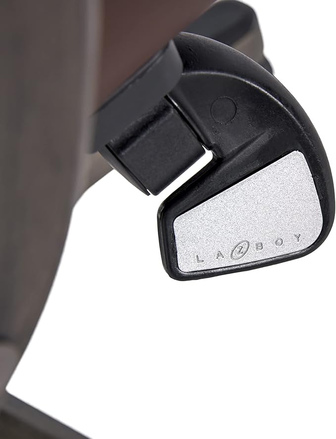 La-Z-Boy Delano Big & Tall Executive Office Chair | High Back Ergonomic Lumbar Support, Bonded Leather, Brown with Weathered Gray Wood |